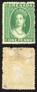 Grenada SG4 1d Green wmk Small Star (upright) Rough Perf 14 to 16 No Gum  Cat 1