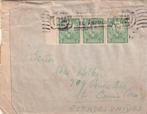 1942 Puente Alto, Chile to St. Louis, Mo censored with enclosures (C5884)