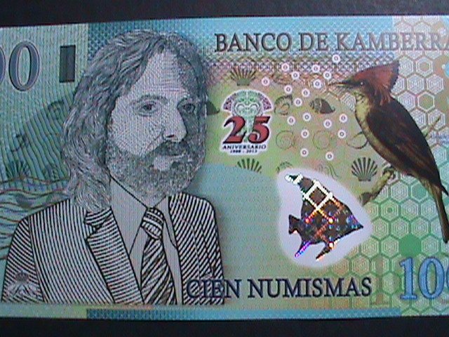 ​AFRICA- 2013-BANK OF KAMBERRA POLYMER-$100 NOTE-UNC- WITH HOLOGRAM FISH-VF