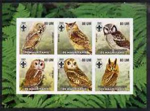 Mauritania 2002 Birds of Prey #6 pimerf sheetlet containi...