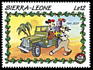 Sierra Leone 1150, MNH, Disney Christmas, 1941 Jeep