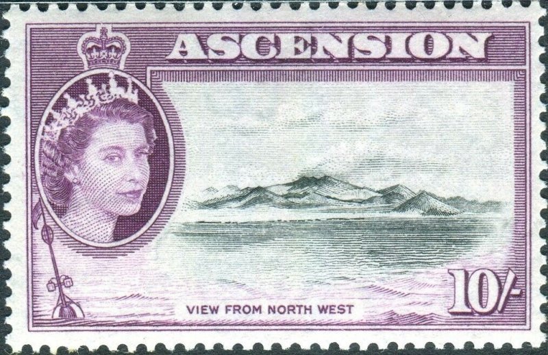 ASCENSION-1956 1d Black & Purple Sg 69 MOUNTED MINT V42697