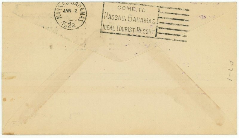 Miami to Nassau Bahamas FAM7 First Airmail Flight 1929 #C11 Beacon 7c Postage US