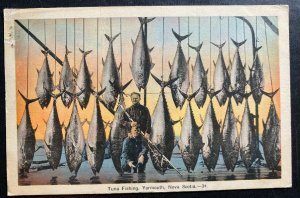 1939 White point Beach Canada Picture postcard Cover To USA Tuna Fishing