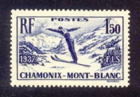 France Sc# 322 MNH Chamonix-Mont Blanc Ski Meet