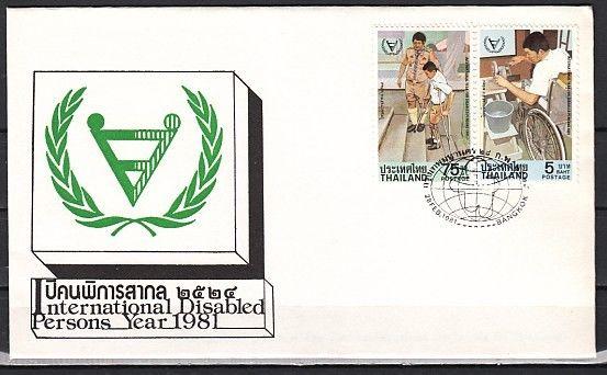 Thailand, Scott cat. 958-959. Year of Disabled w/Scout issue. First day cover.