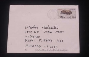 C) 1942, SPAIN AIR MAIL SENT TO UNITED STATES, CAR STAMP. XF