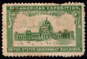 1901 US Poster Stamp Pan American Exposition United States Government Buildings