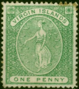 Virgin Islands 1868 1d Yellow-Green SG8 Good MM