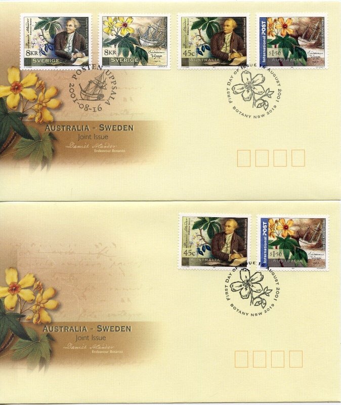 AUSTRALIA  LOT 2001 BOTANY OF TWO  DIFFERENT  FIRST DAY COVERS 