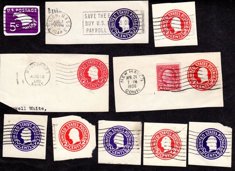 USA, Cut Squares, Lot of 10 used cut squares.  Lot 230811 -40