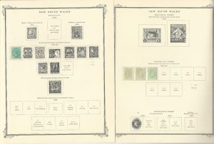 New South Wales Stamp Collection 1850-1906 on 9 Scott Specialty Pages