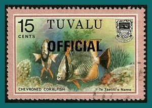 Tuvalu Stamps 1981 Fish Officials, 15c used #O8,SGO8