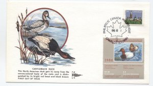 1986 Canada duck stamp conservation label cover Gillcraft cachet [6525.349]