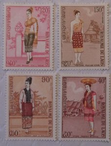 Laos 235-236, C101-C102  MNH Cat $4.90 Costume Topical