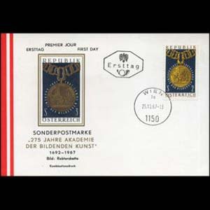 AUSTRIA 1967 - First Day Card-800 Medal