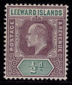 LEEWARD ISLANDS EDVII SG29, ½d dull purple & green, M MINT.