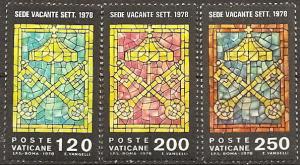 Vatican City 638-40 MNH 1978 Chamberlain's Insignia