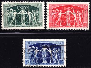 France Scott 634-636  complete set  F to VF used.