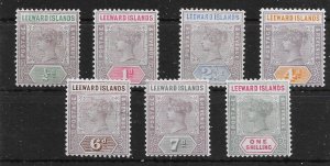 LEEWARD ISLANDS SG1/7 1890 SHORT SET TO 1/= MTD MINT (p)