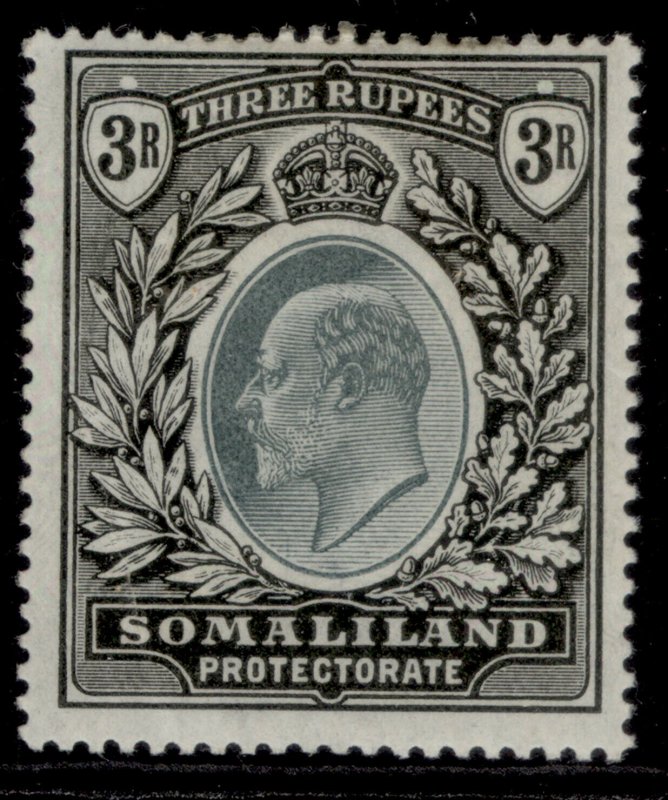 SOMALILAND PROTECTORATE EDVII SG43, 3r green & black, M MINT. Cat £70.