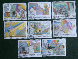 VATICAN CITY 1986 Travels of Pope John Paul II Used Scott# C75-c82 SG# 862-869