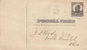 United States Ohio North Bloomfield 1909 4a-bar  Postal Card  Crease at bottom.