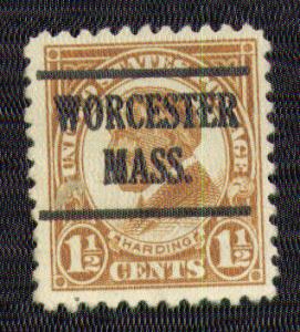 # 553 - 1.5c Harding - 1925 - Precanceled - Worcester, MA