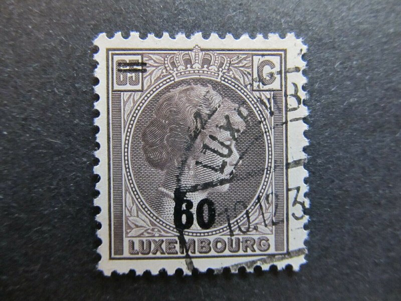 A4P27F92 Letzebuerg Luxembourg 1928-39 surch 60c on 65c used