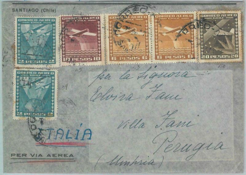 81493 - CHILE - POSTAL HISTORY -   AIRMAIL  COVER to ITALY  1950's