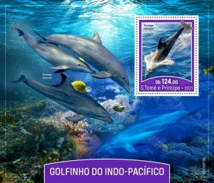 Sao Tome & Principe 2021 MNH Indo-Pacific Dolphins Stamps Marine Animals 1v S/S