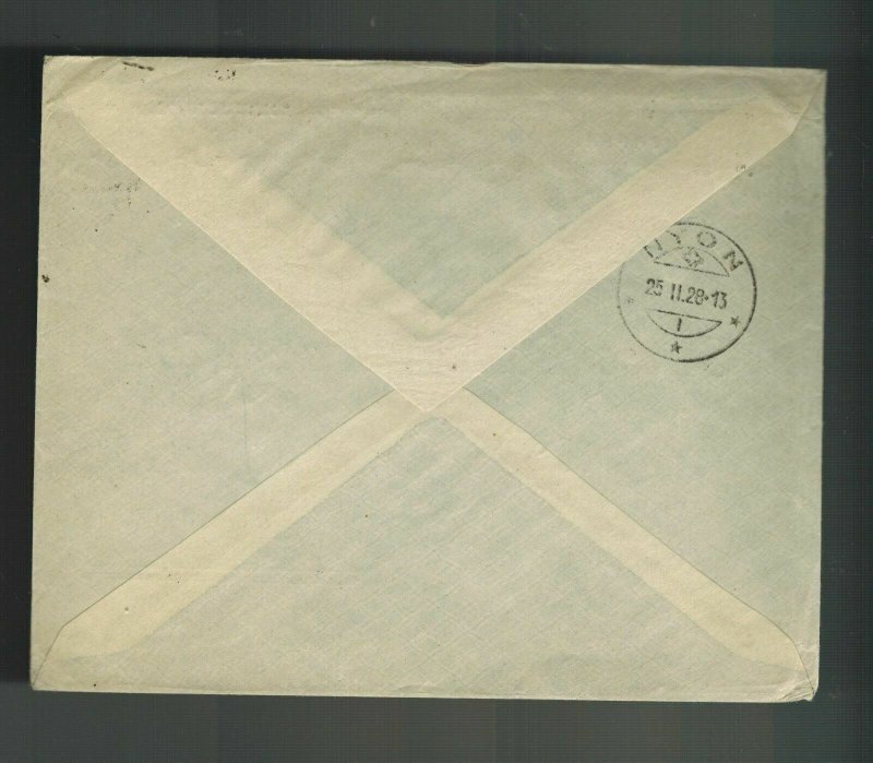 1928 Jaffa Palestine cover to Swiss Bank Corp Switzerland Postage Paid Cancel