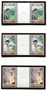 Gilbert Islands SC# 293-5 QEII Silver Jubilee  GUTTER PAIRS  MNH