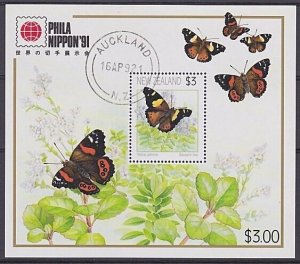 NEW ZEALAND 1991 Phila Nippon Exhibition mini sheet fine used, ............A1801