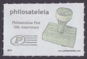 US PHILOSATELEIA LP - 2014 - 10th Anniv - Single Stamp - M N H - Private Issue