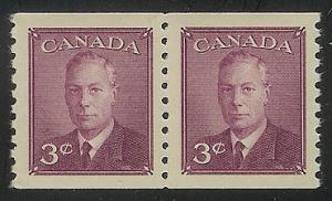 CANADA MINT NH # 296 (A) Pair  Perf 9.5 Vertical