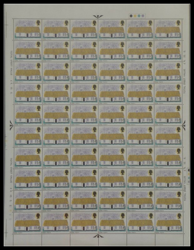 1970 Rural Architecture (Cottages) Full Set in Complete Sheets UNMOUNTED MINT