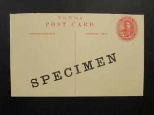 Tonga 1p Early Postal Card Specimen Overprint - Z6486