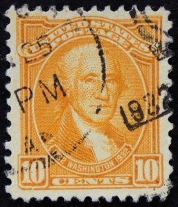 U.S. Used Stamp Scott #715 10c Washington, Superb. 1932 CDS Cancel. A Gem!