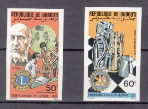 DJIBOUTI SC# C211-C212 LIONS CLUB & ROTARY CLUB  MNH -  IMPERF