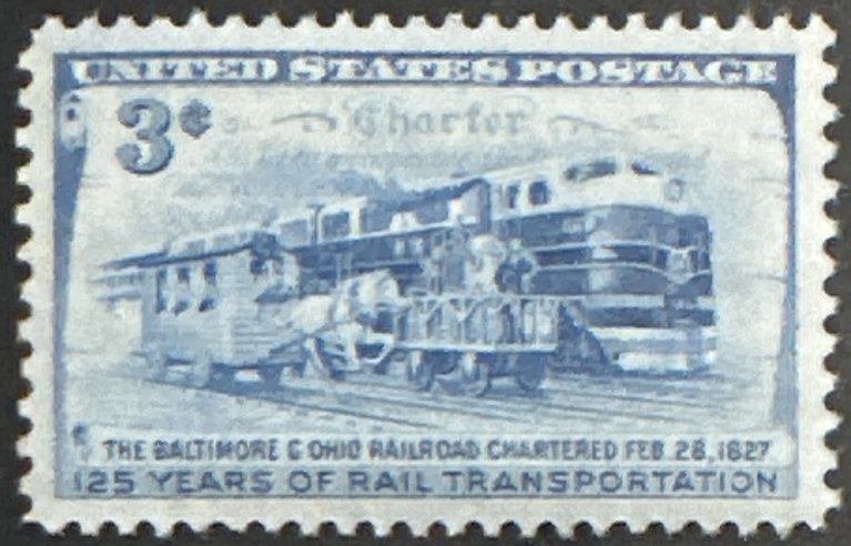 Scott #1006 1952 3¢ B&O Railroad MNH OG VF