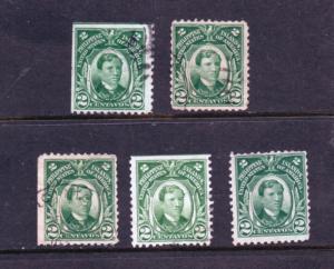 Philippines # 290 used  2 centavos Rizal  5 stamps