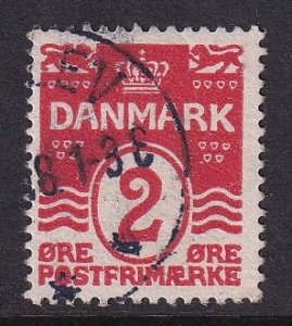 Denmark  #58a  used  1917 three wavy lines 2o Perf. 14 x 14 1/2. Wmk. 113 crown