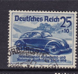 Germany Scott B143, 1939 Automobile Race O/P with VW Beetle, VFU. Scott $26.