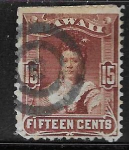 Hawaii #41 15c Queen Kapiolan1 Kalakaua  (U)   CV $25.00