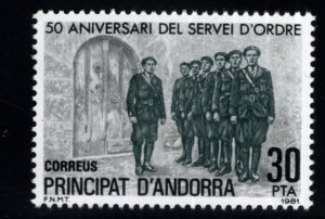 Andorra  (Spanish) Scott 128 MNH** 50th Anniversary of Police Force 1981