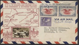 1939 PanAm FAM 18 June 24 Flight Cover Crosby Photo Cachet NY to Newfoundland