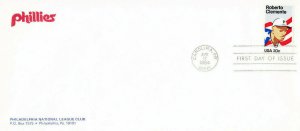 FDC #2097 Roberto Clemente Phillies Phila NL Club Baseball Cover Puerto Rico '84
