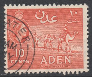 Aden Scott 49 - SG51, 1953 Elizabeth II 10c Vermilion used