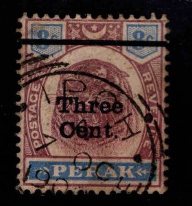 MALAYA Perak Scott 65 Used 1900 surcharged Tiger  stamp